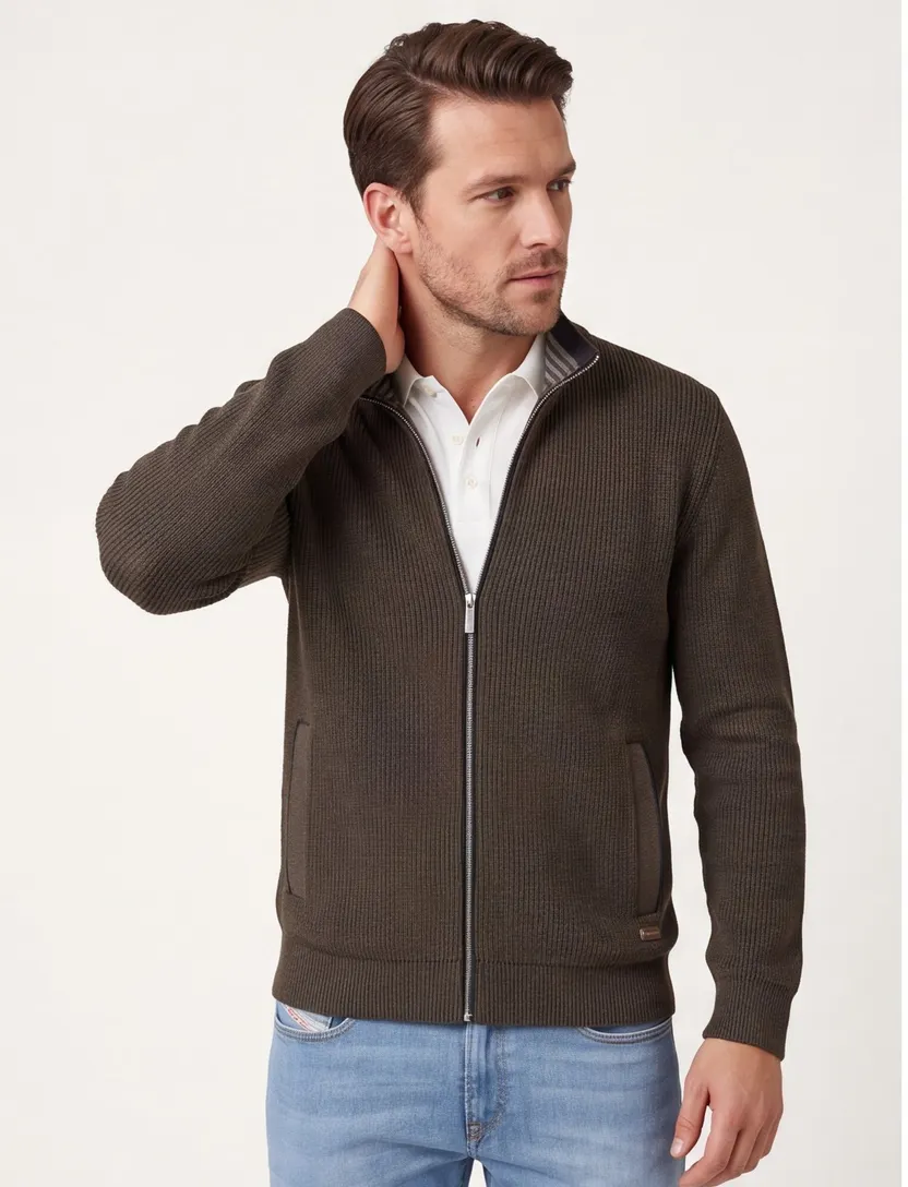 Baileys vest bruin opstaande kraag wol