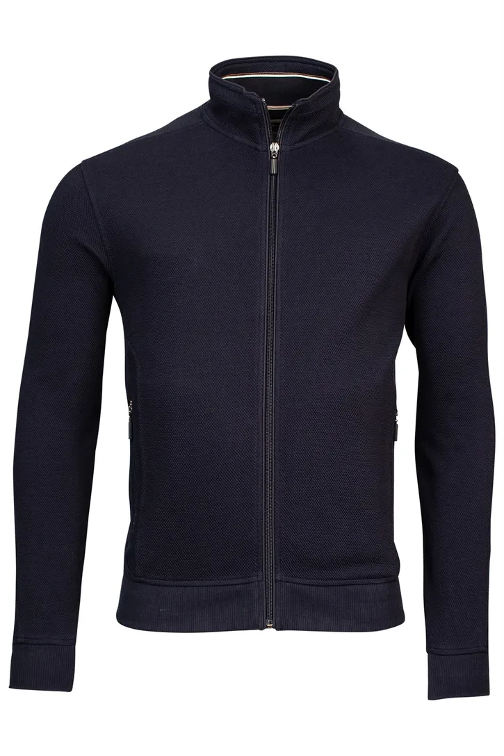 Baileys vest opstaande kraag ritszakken donkerblauw rits effen katoen
