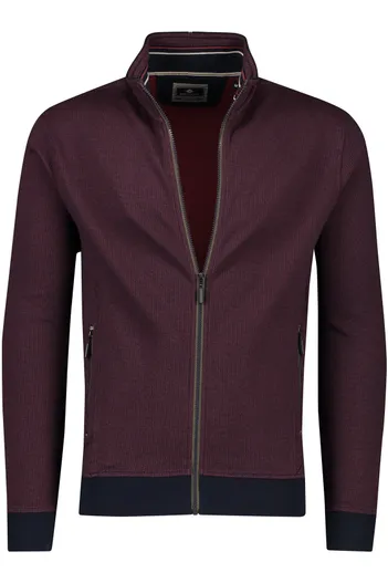 Baileys Baileys vest aubergine rits effen katoen donkerblauwe details
