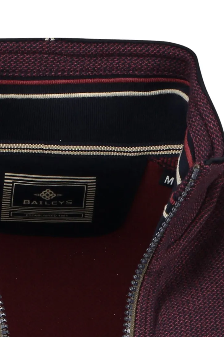Baileys vest aubergine rits effen donkerblauwe details katoen