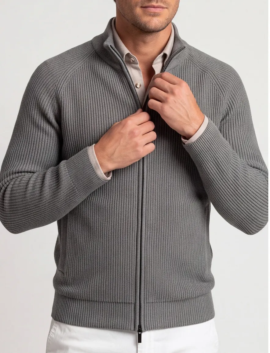 Thomas Maine vest groen/grijs
