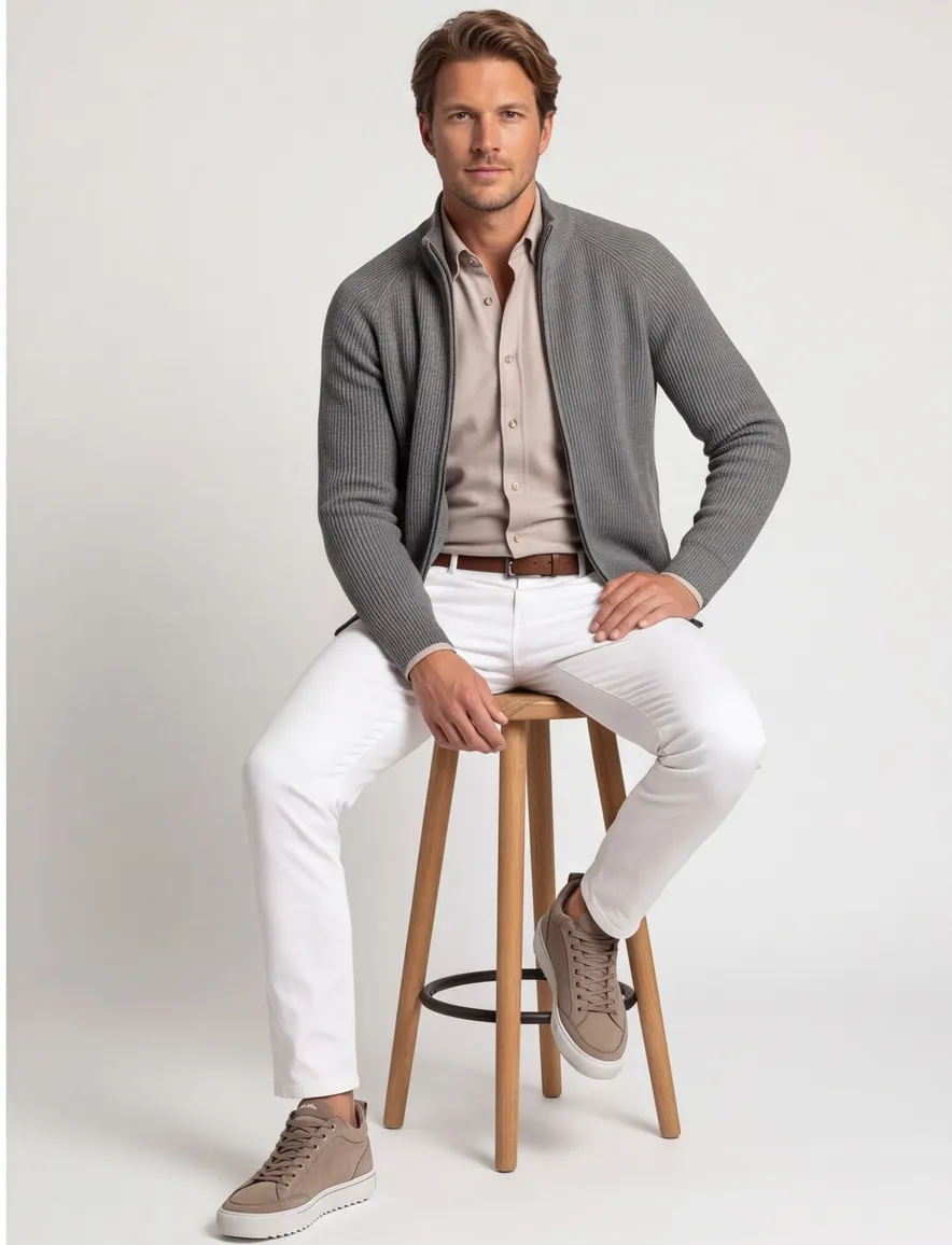 Thomas Maine vest groen/grijs