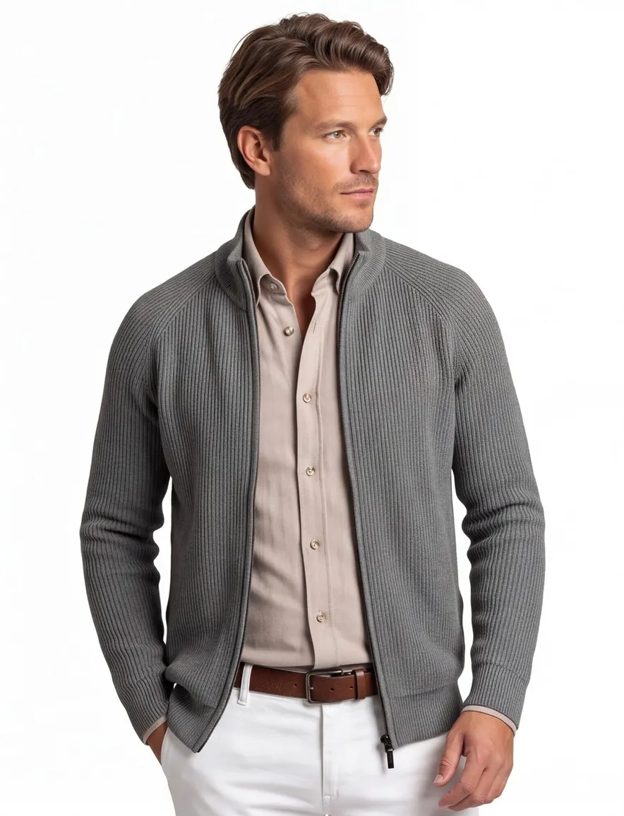 Thomas Maine vest groen/grijs