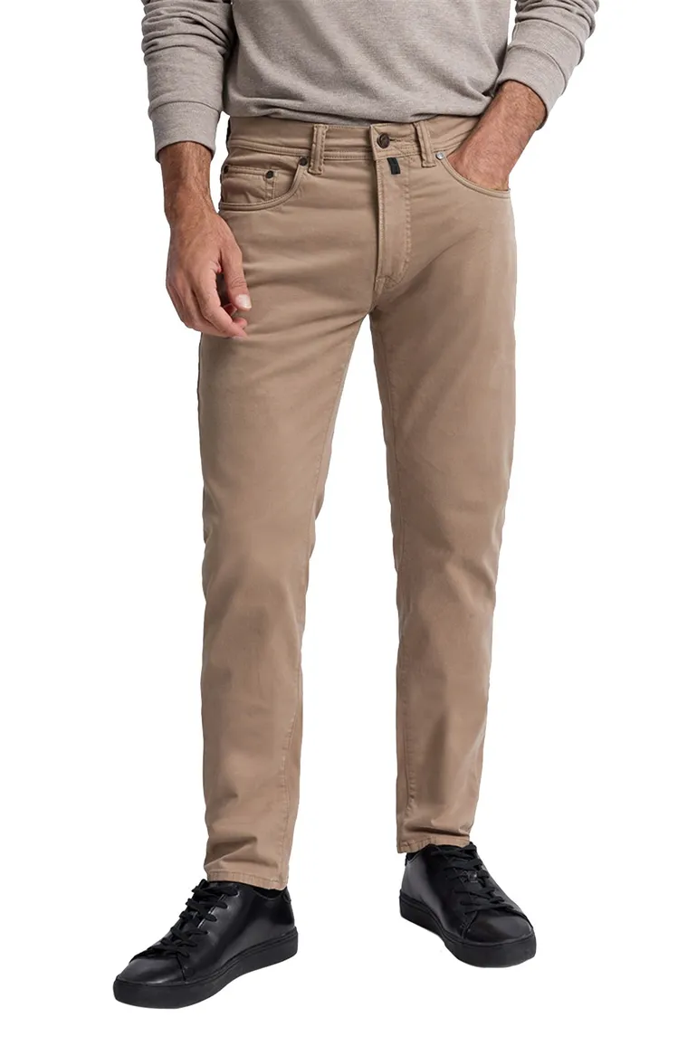 Pierre Cardin jeans effen beige katoen Big & Tall