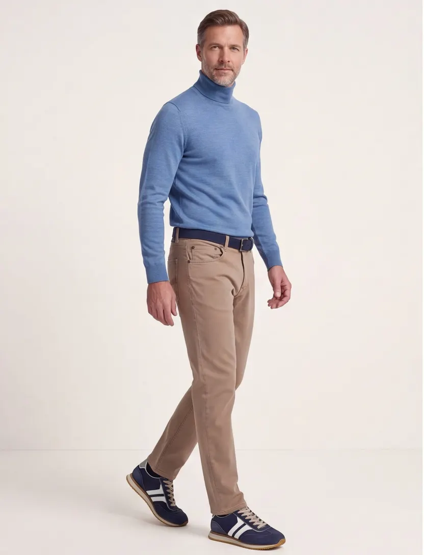 Katoenen Pierre Cardin jeans beige effen Big & Tall