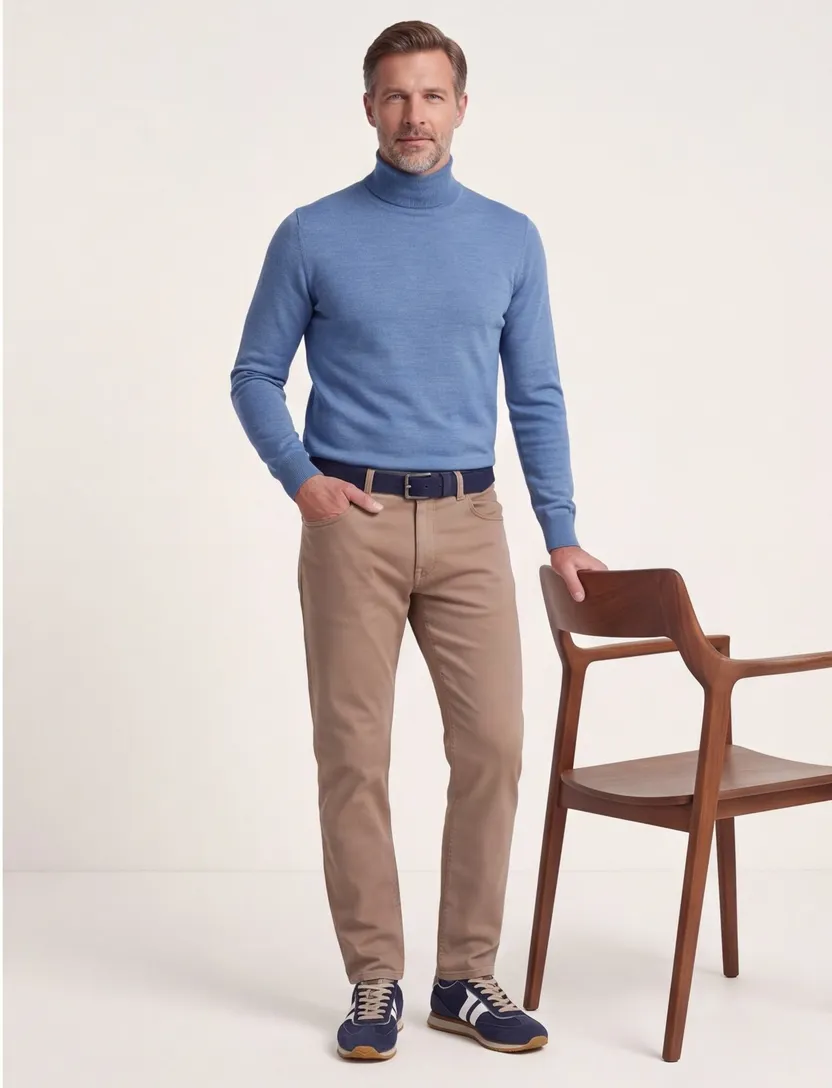 Katoenen Pierre Cardin jeans beige effen Big & Tall