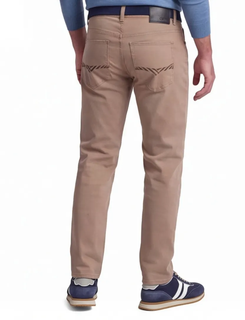 Katoenen Pierre Cardin jeans beige effen Big & Tall