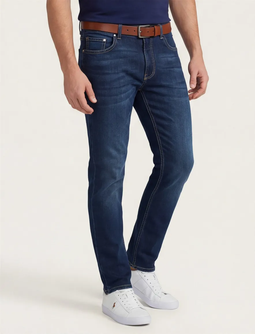 Pierre Cardin jeans Lyon Tapered Fit navy effen