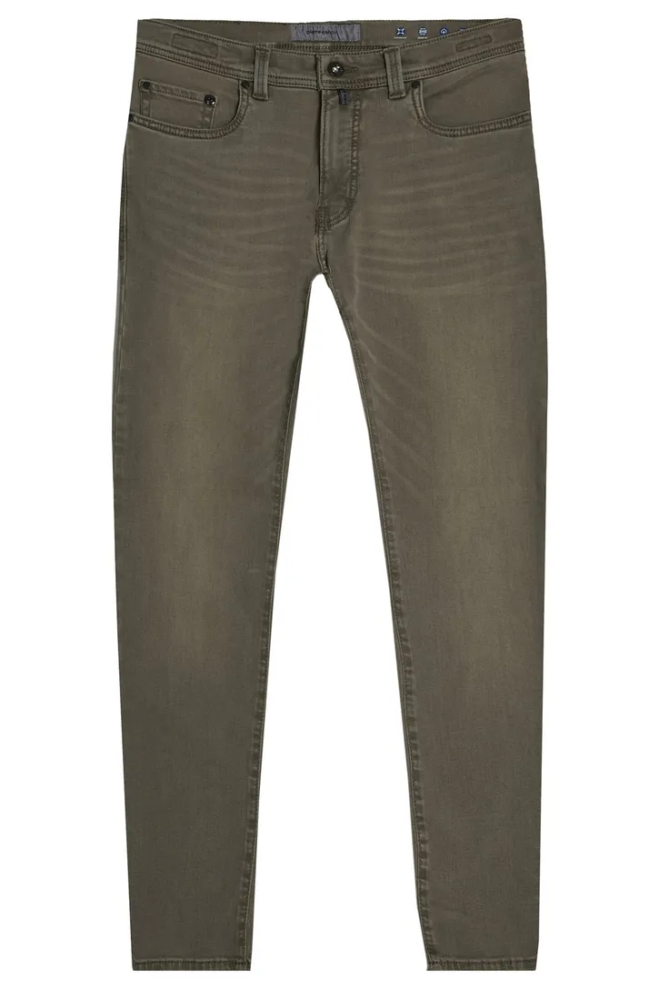 5-pocket broek Pierre Cardin Lyon Tapered groen effen denim