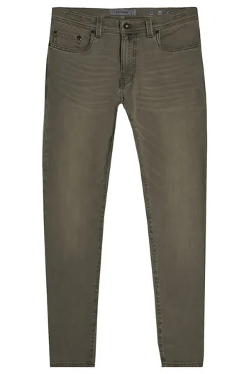 Pierre Cardin Pierre Cardin Lyon Tapered 5-pocket broek groen denim