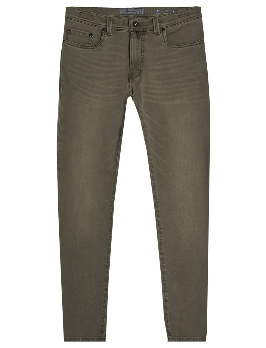 Pierre Cardin Lyon Tapered 5-pocket broek groen denim