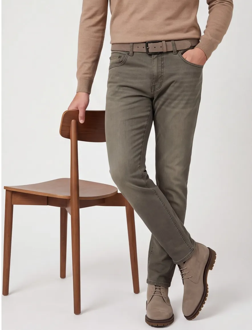 Pierre Cardin Lyon Tapered groen 5 5-pocket broek