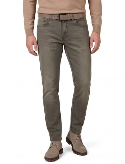 Pierre Cardin 5-pocket broek Pierre Cardin Lyon Tapered groen effen denim