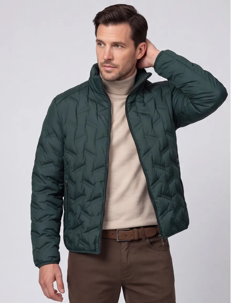 Pierre Cardin Tussenjas groen gewatteerd