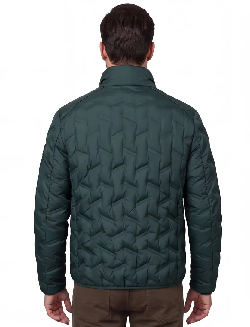 Pierre Cardin gewatteerde tussenjas normale fit groen