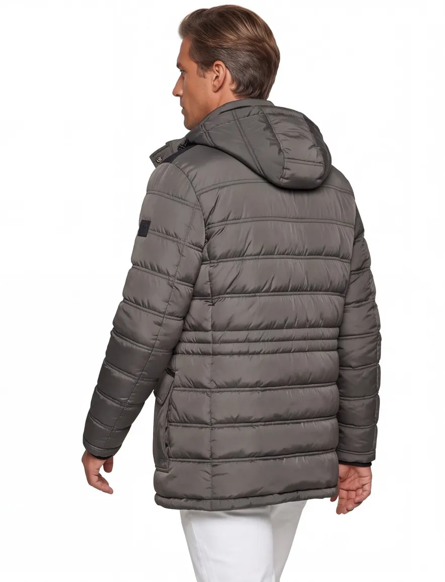 Buaggti winterjas lang grijs