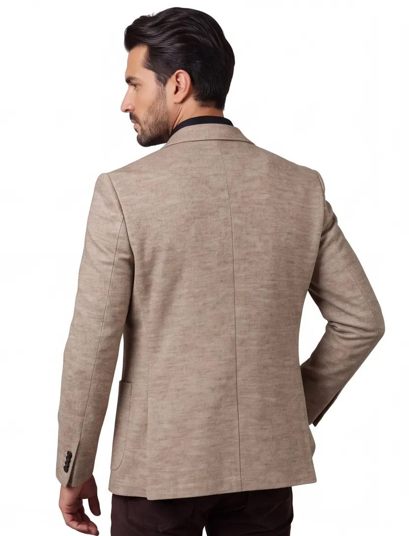Roy Robson colbert beige normale fit gemêleerd