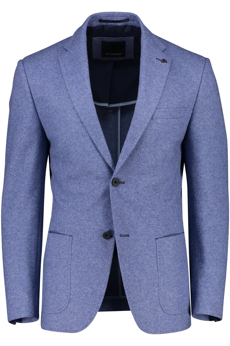 Roy Robson colbert blauw merinowol regular fit
