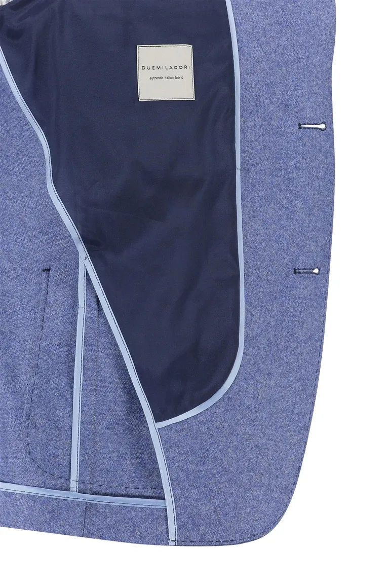 Roy Robson colbert blauw merinowol regular fit