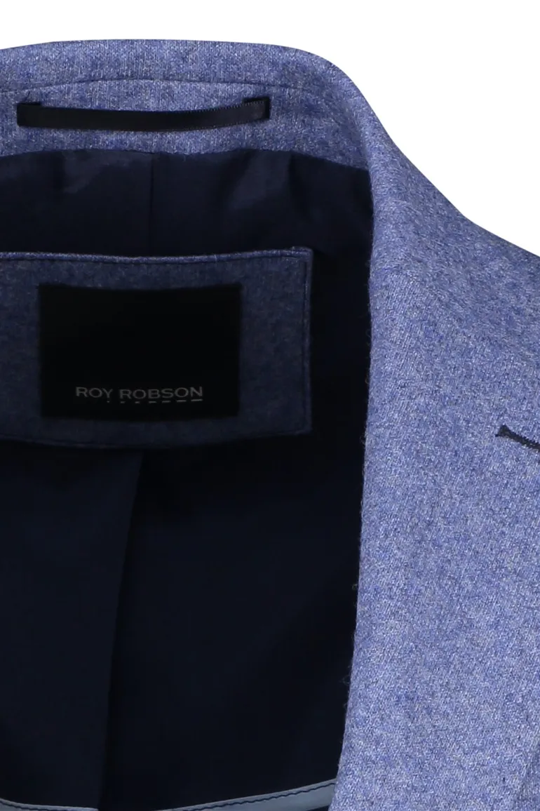 Roy Robson colbert blauw merinowol regular fit