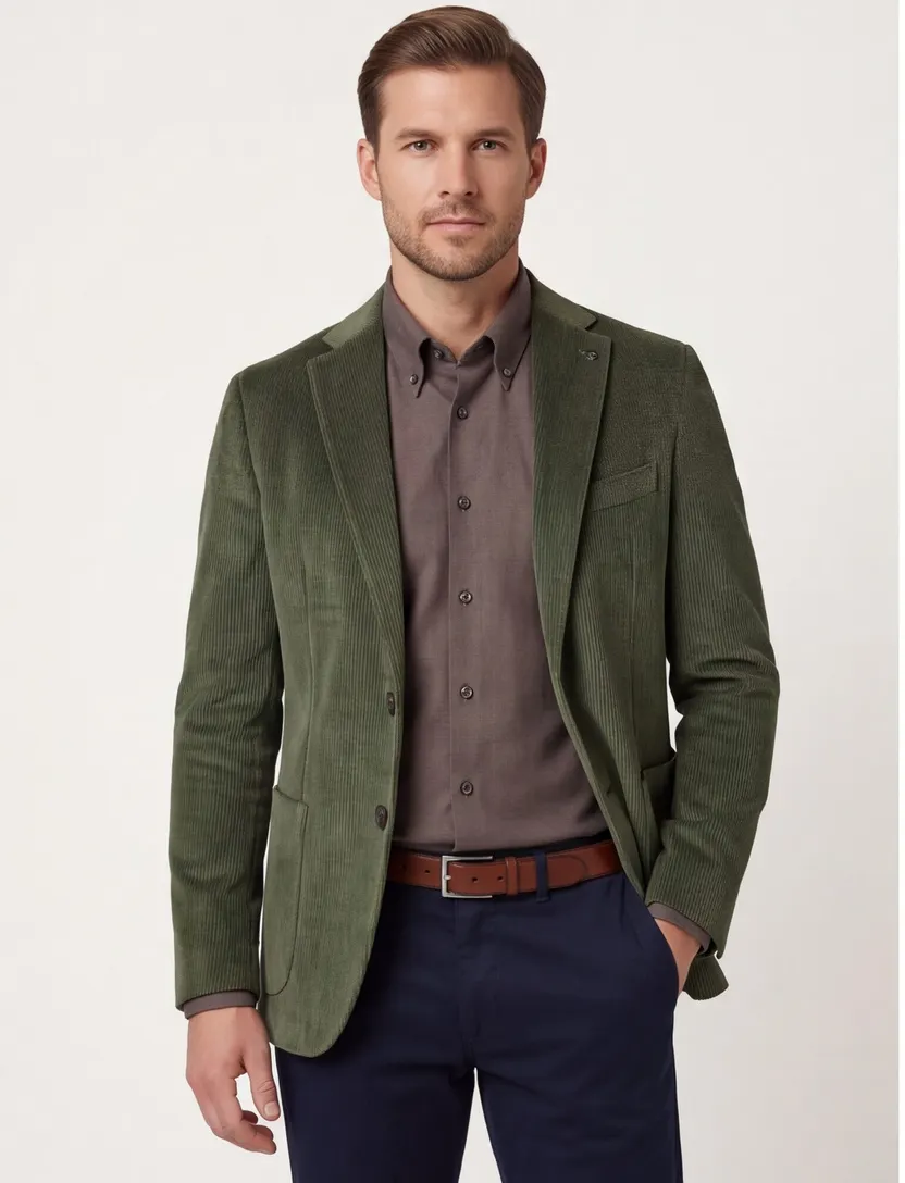 Digel colbert groen modern fit katoen