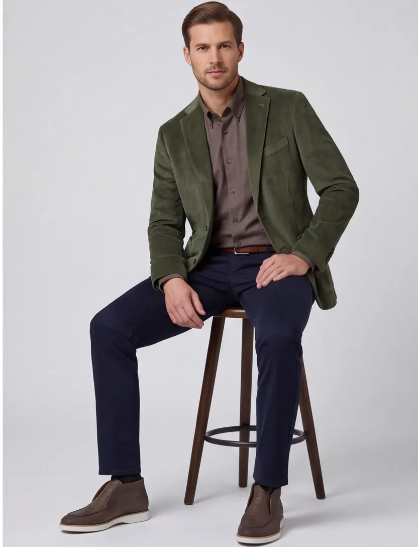 Digel colbert groen modern fit katoen