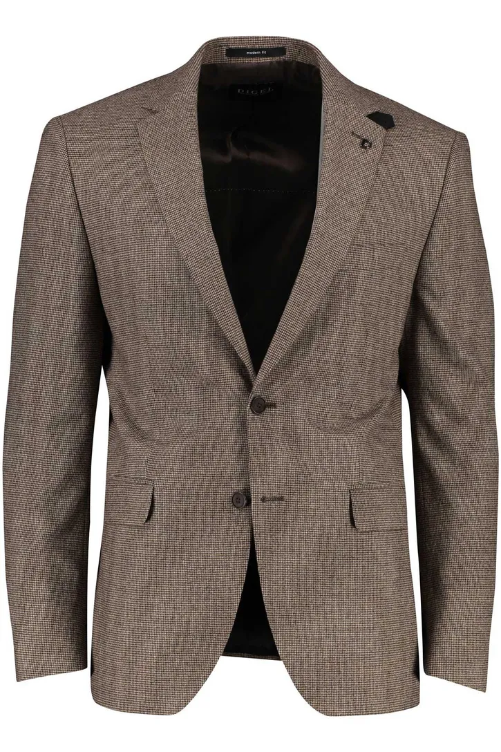 Wollen Digel colbert beige gemêleerd modern fit stretch