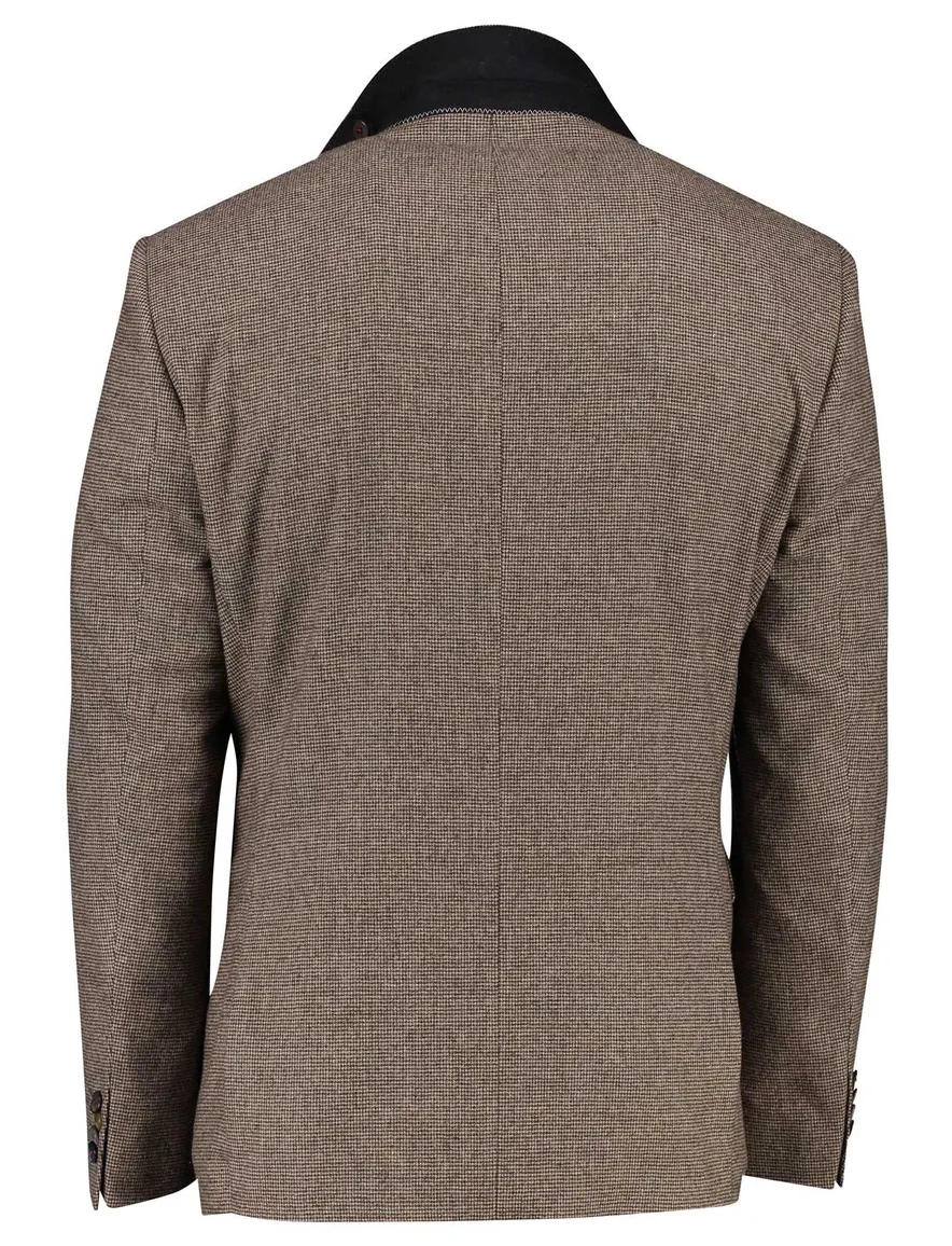Digel colbert beige gemêleerd wol modern fit stretch