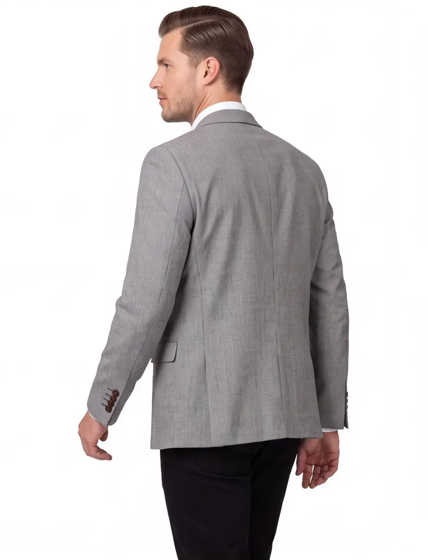 Digel colbert wol grijs modern fit stretch
