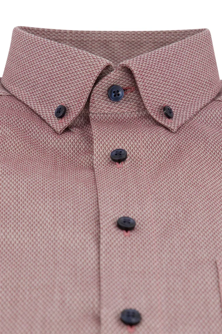 Olymp business overhemd Luxor Comfort Fit wijde fit roze effen katoen structuur