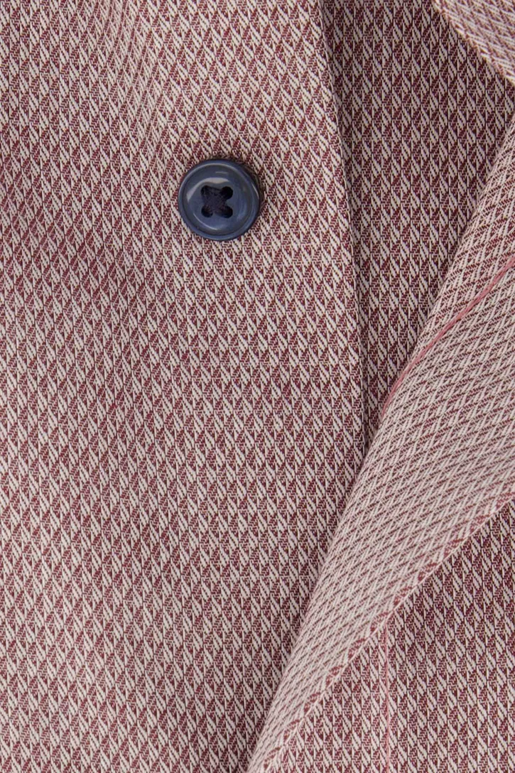 Olymp business overhemd Luxor Comfort Fit wijde fit roze effen katoen structuur