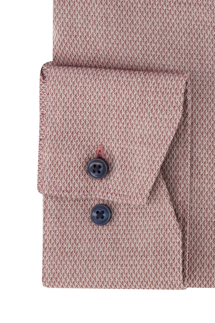 Olymp business overhemd Luxor Comfort Fit wijde fit roze effen katoen structuur