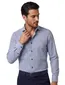 Lichtblauw met print Olymp overhemd Level Five extra slim fit katoen