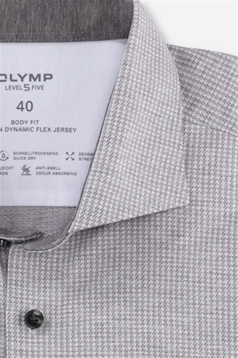 Olymp overhemd grijs geprint
