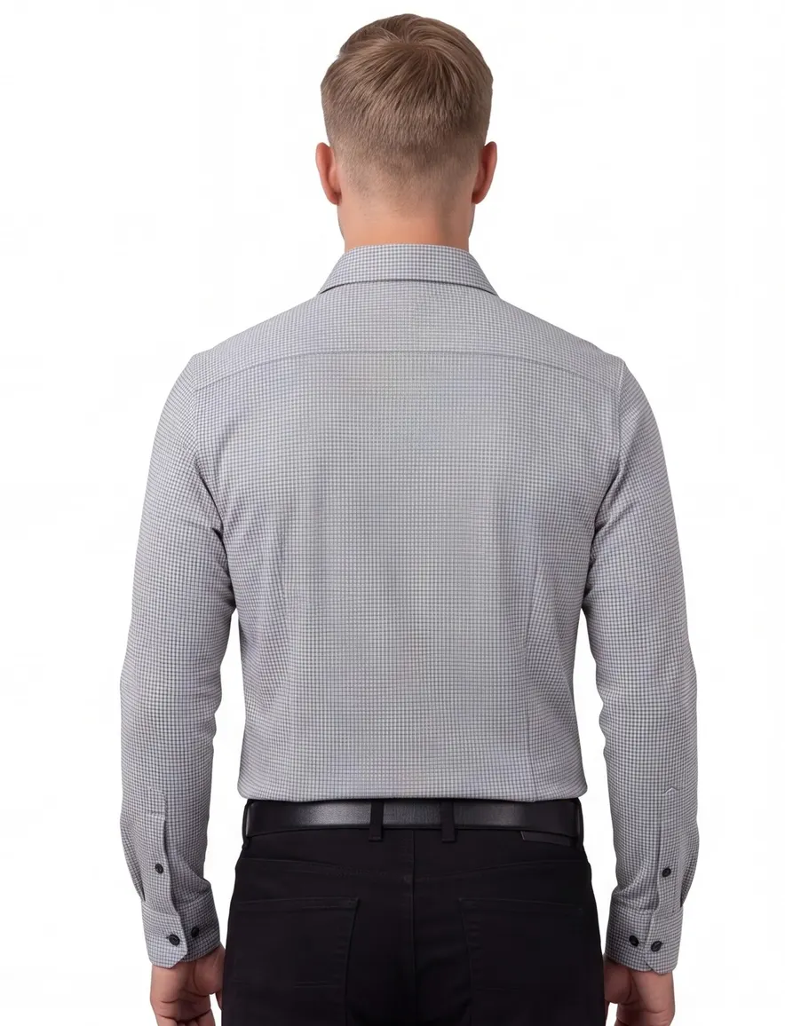 Grijs geprint Olymp business overhemd Level Five extra slim fit