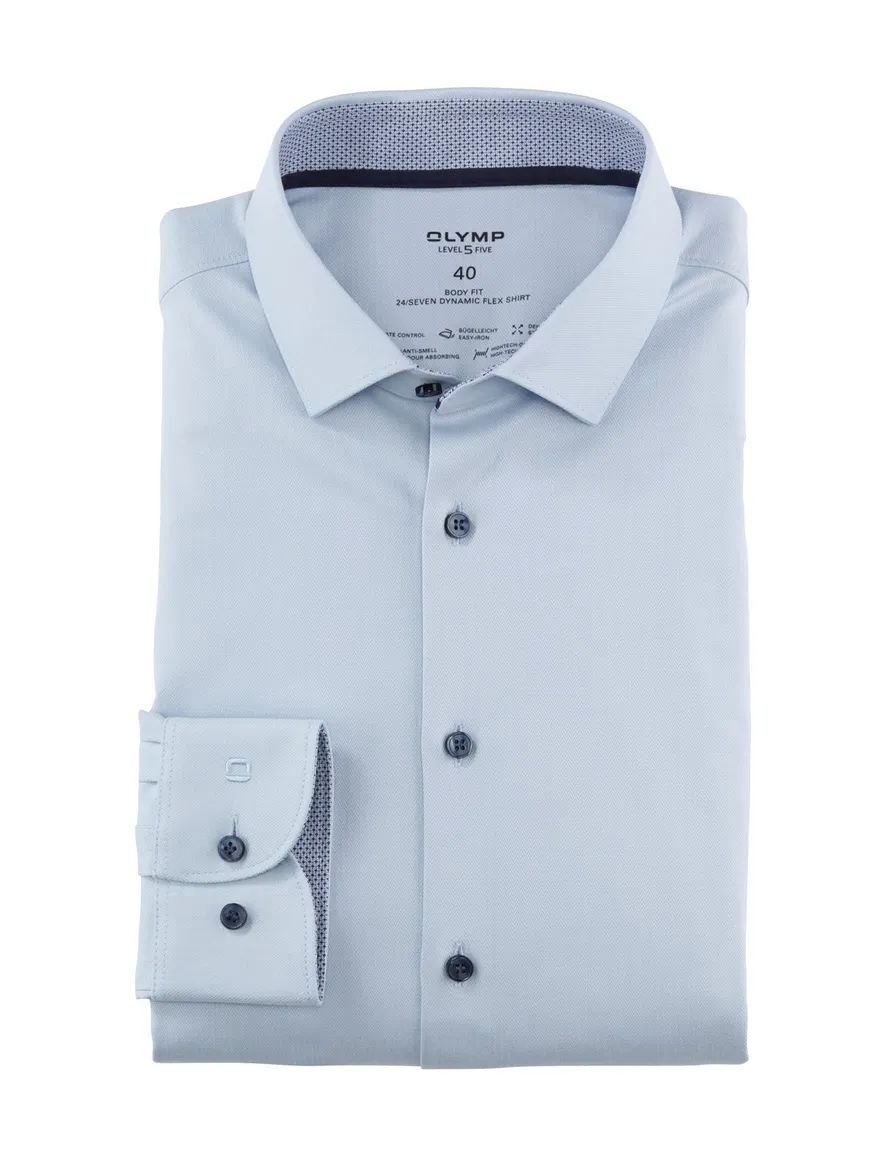 Olymp overhemd mouwlengte 7 Level Five extra slim fit lichtblauw uni