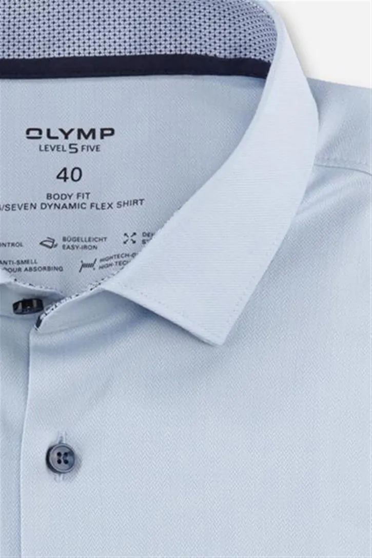 Olymp overhemd mouwlengte 7 Level Five extra slim fit babyblauw effen katoen