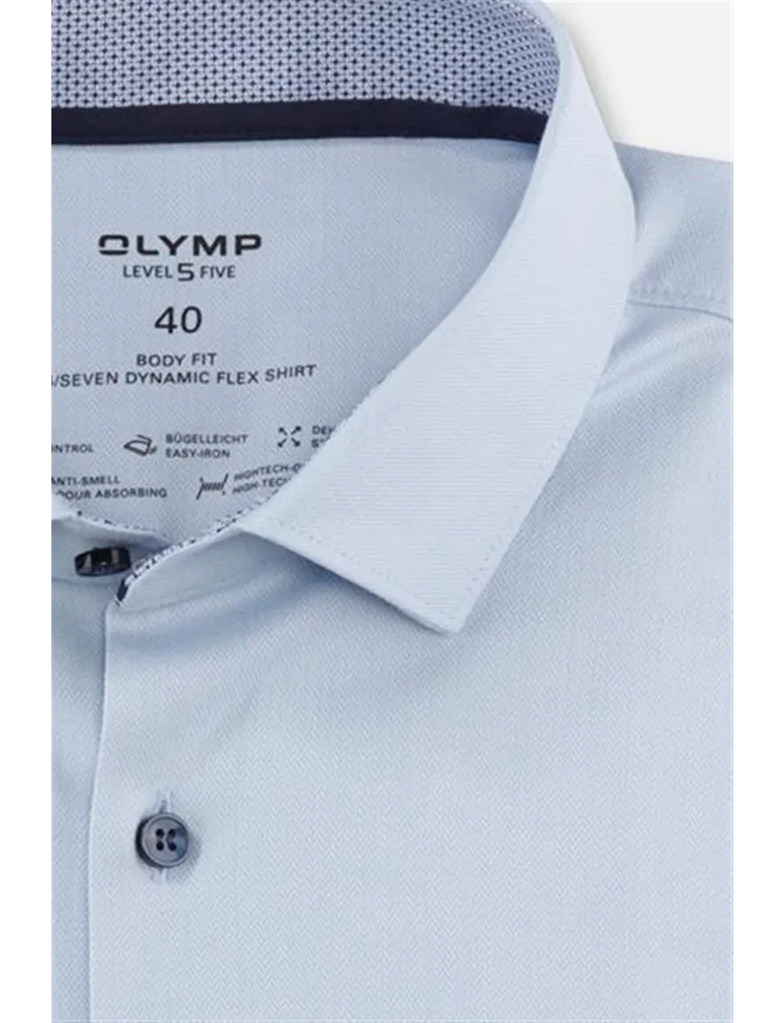 Olymp overhemd mouwlengte 7 Level Five extra slim fit lichtblauw uni