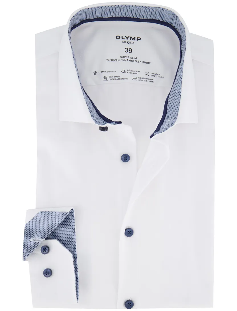 business overhemd Olymp No Six 24/7 super slim wit