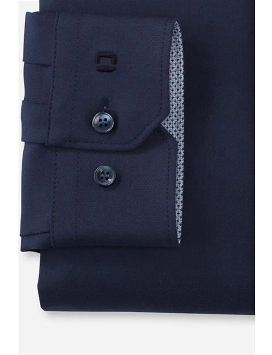 Olymp overhemd super slim fit navy uni katoen