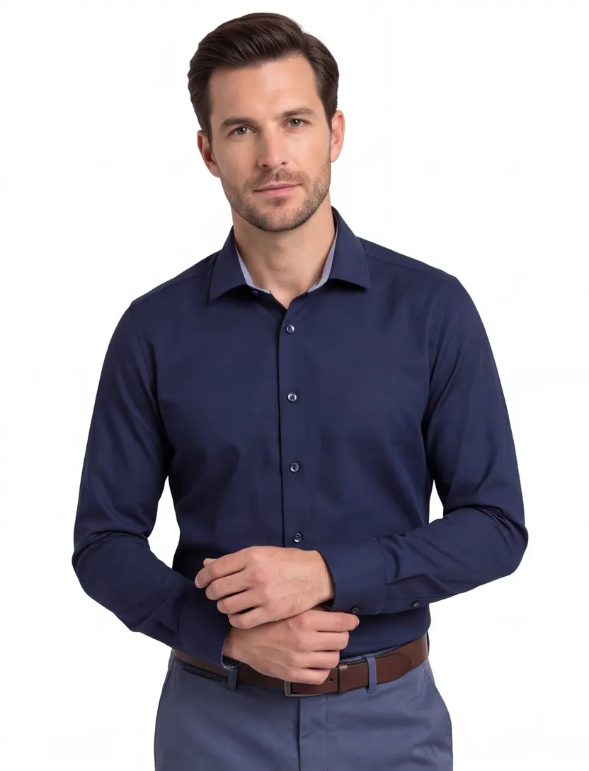 Navy uni Olymp business overhemd super slim fit