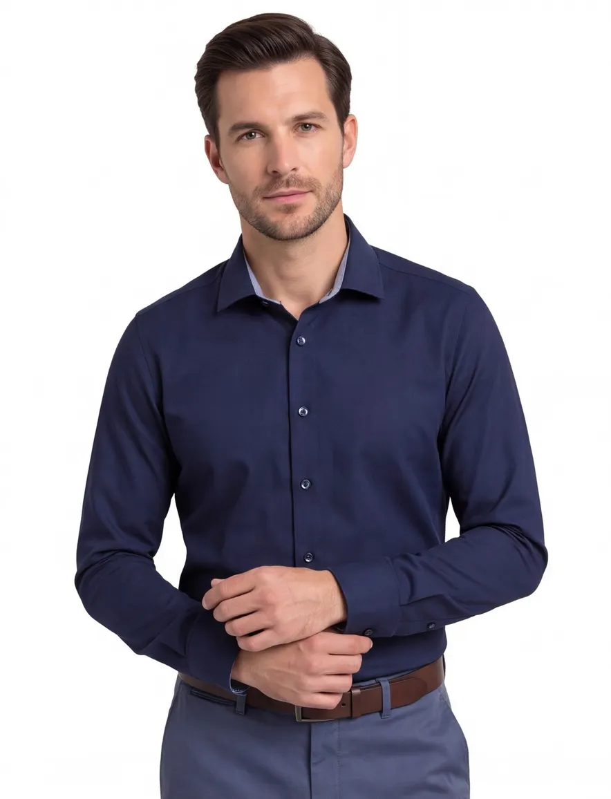 Olymp overhemd donkerblauw ml5