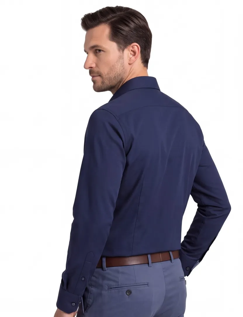 Navy uni Olymp business overhemd super slim fit