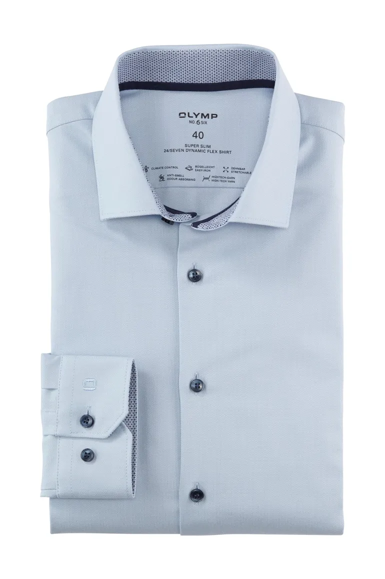 Lichtblauw Olymp overhemd mouwlengte 7 extra slim fit