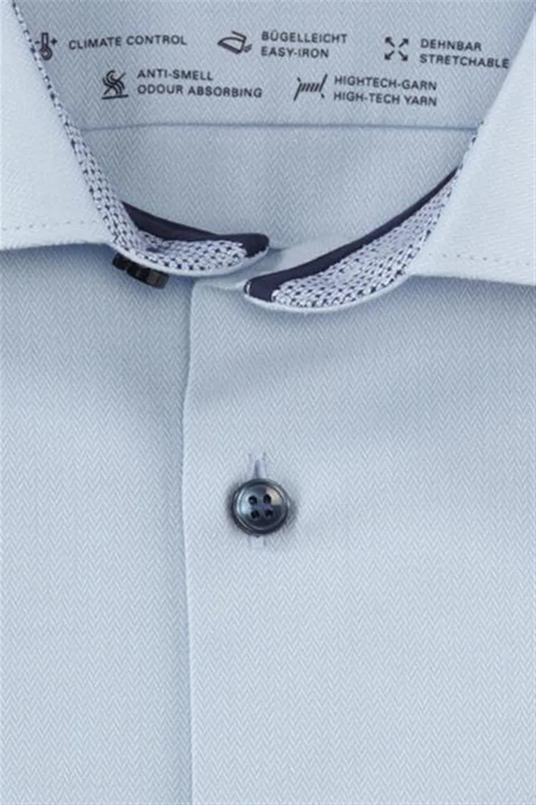 Lichtblauw Olymp overhemd mouwlengte 7 extra slim fit