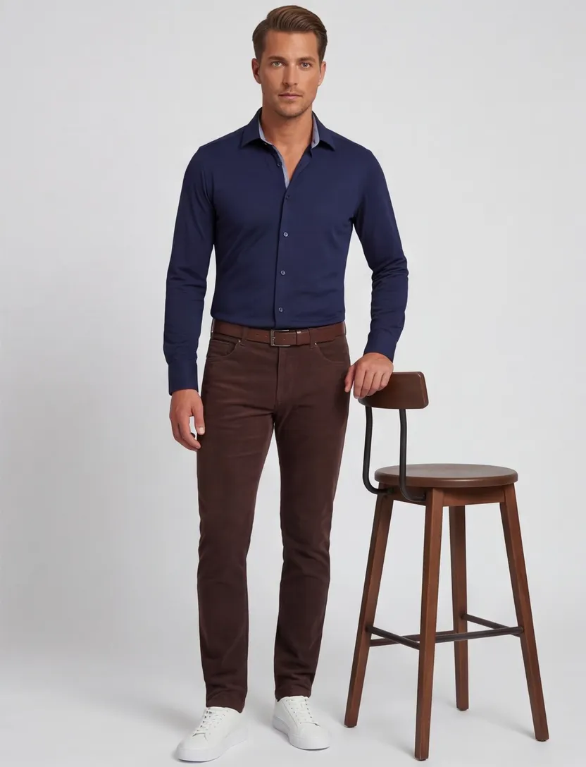Navy effen Olymp overhemd mouwlengte 7 extra slim fit