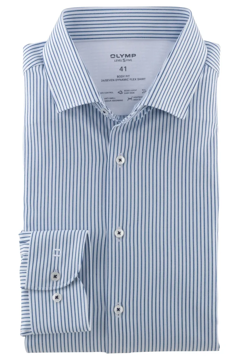 Olymp overhemd extra slim fit donkerblauw gestreept