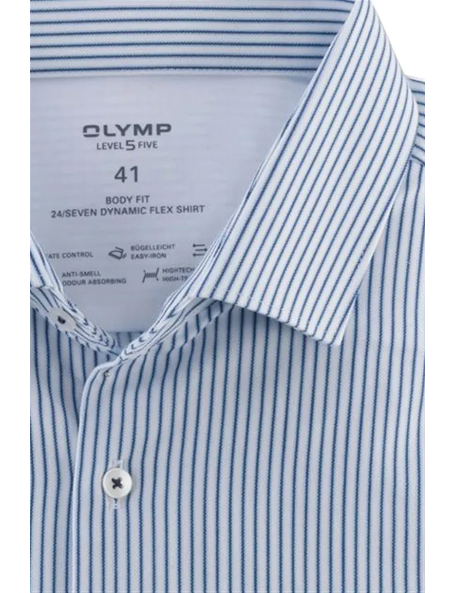 Olymp overhemd blauw gestreept Body Fit