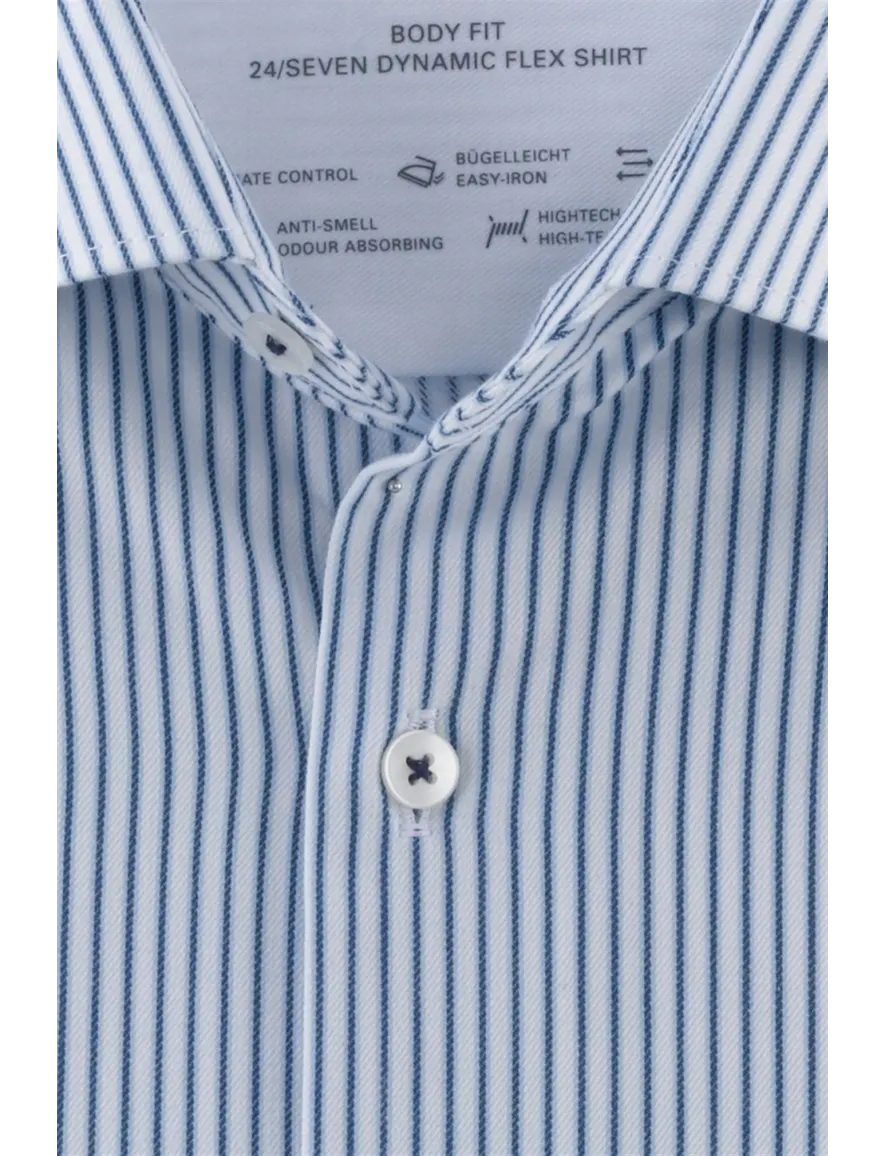 Olymp overhemd blauw gestreept Body Fit