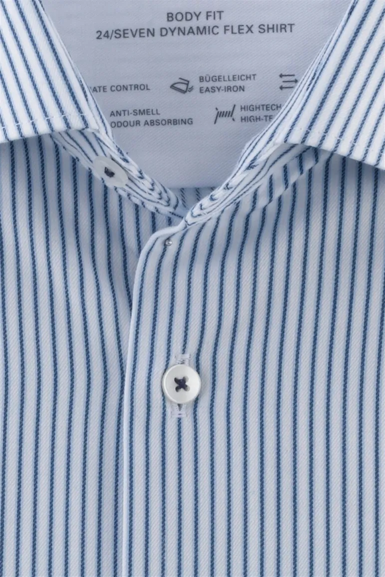 Olymp overhemd extra slim fit donkerblauw gestreept